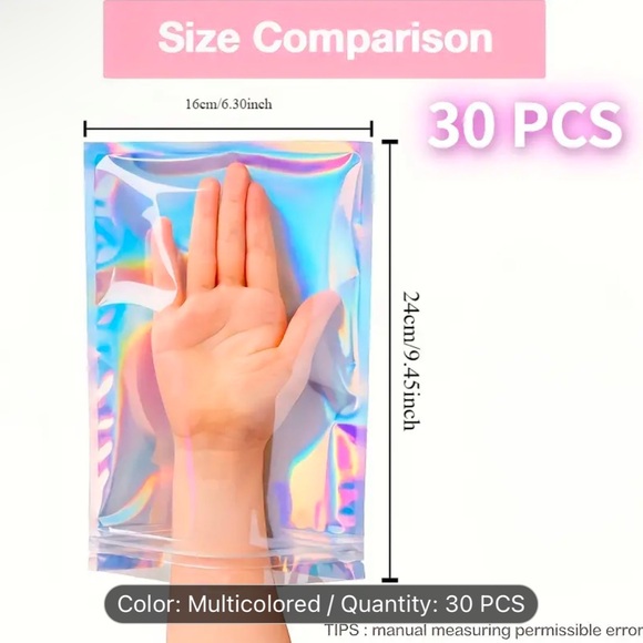30-Pack Fantasy-Themed Holographic Ziplock Gift Bags - Picture 7 of 7